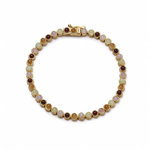 Plum Gemstone Tennis Bracelet 18ct Gold Plate
