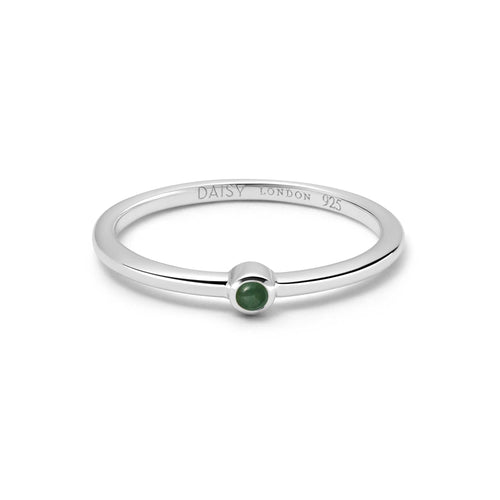 Green Aventurine Healing Stone Ring Sterling Silver