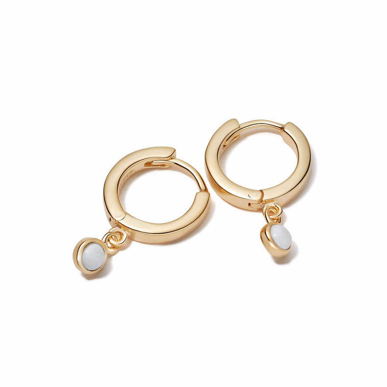 Howlite Healing Huggie Hoop Earrings 18ct Gold Plate recommended