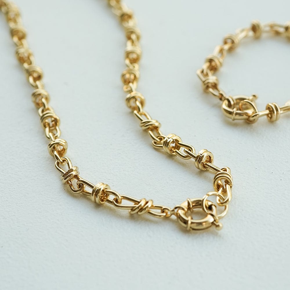 Polly Sayer Knot Chain Necklace 18ct Gold Plate Daisy London