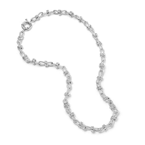 Polly Knot Chain Necklace Silver Plate