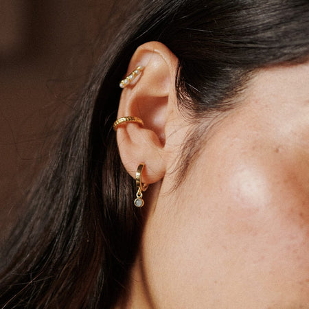 Labradorite Healing Huggie Hoop Earrings 18ct Gold Plate recommended
