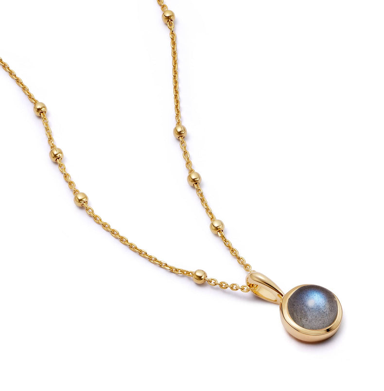 Labradorite Healing Stone Necklace 18ct Gold Plate