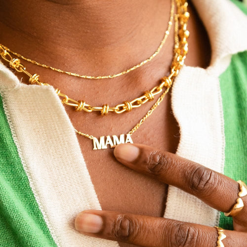 Mama Necklace 18ct Gold Plate