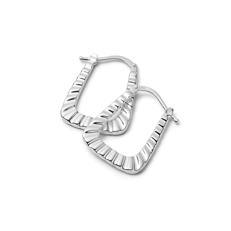 Maxi Ridged Creole Hoop Earrings Sterling Silver recommended