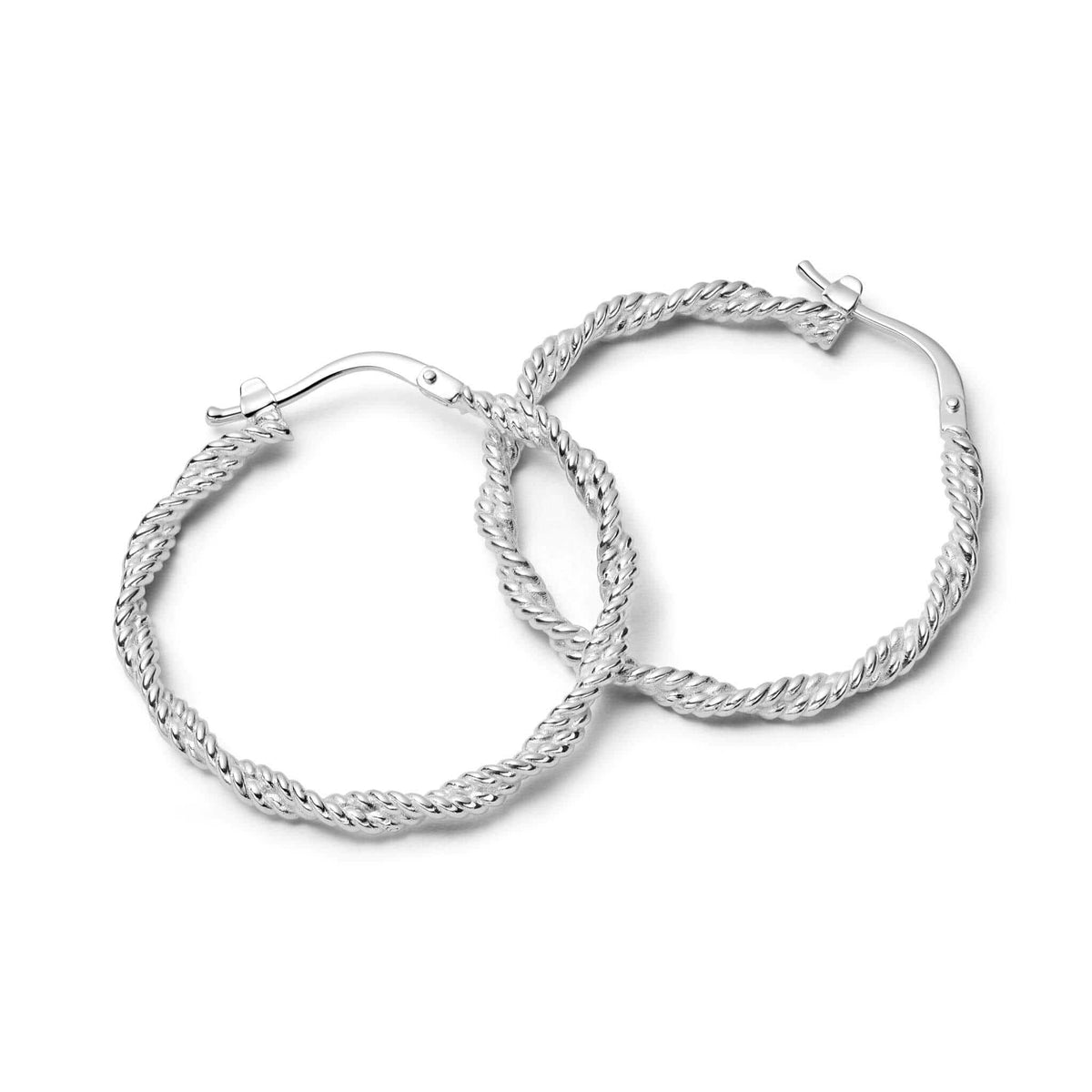 Maxi Rope Twist Hoop Earrings Sterling Silver Daisy London