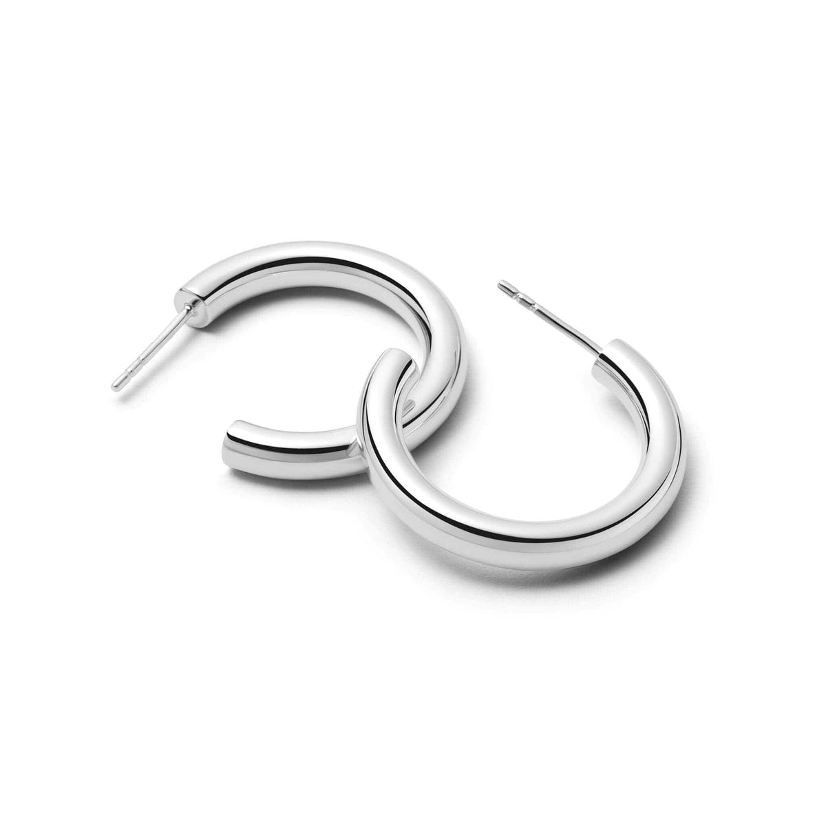 Midi Bold Hoop Earrings Sterling Silver Daisy London