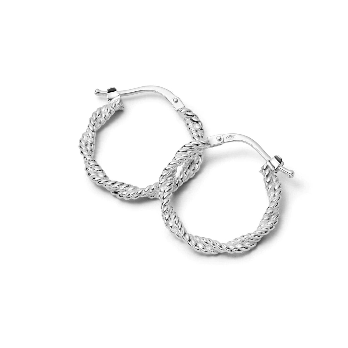 Midi Rope Twist Hoop Earrings Sterling Silver Daisy London