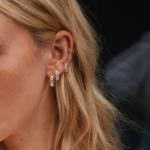 Polly Ridge Huggie Hoop Earrings Sterling Silver