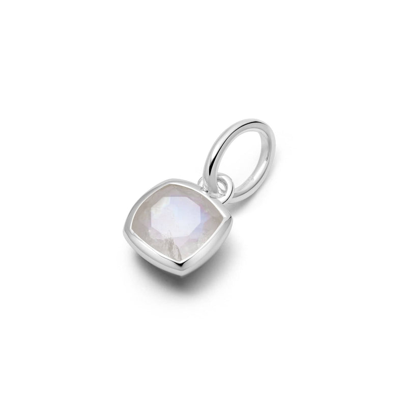 Moonstone June Birthstone Charm Pendant Sterling Silver