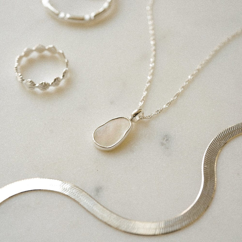 Mother of Pearl Layering Set Sterling Silver