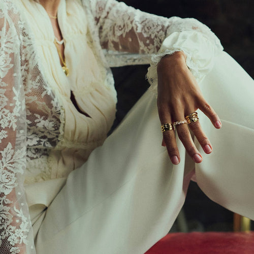 Organic Chunky Band Ring 18ct Gold Plate