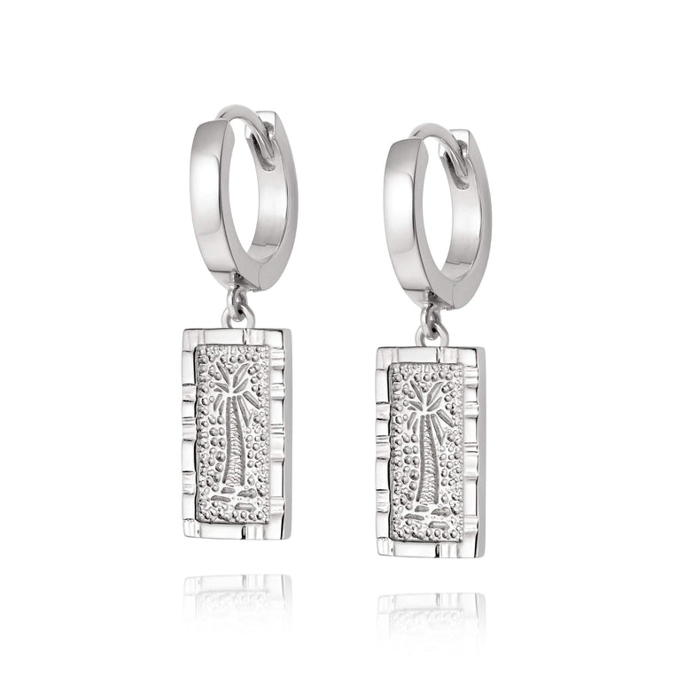 Palm Engraved Drop Earrings Sterling Silver recommended