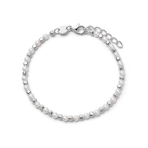Pearl And Bead Bracelet Sterling Silver