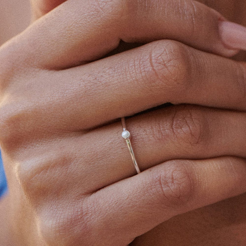 Pearl Healing Stone Ring Sterling Silver