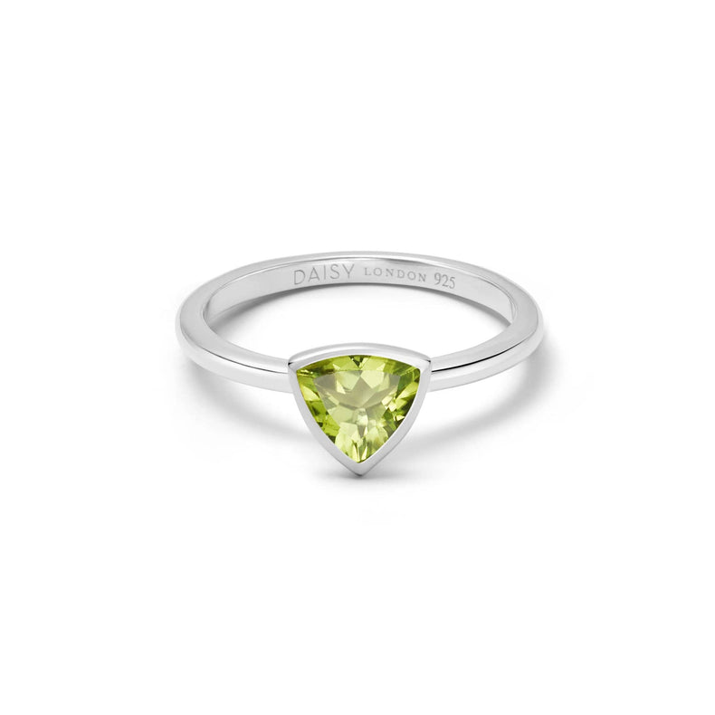 Peridot August Birthstone Ring Sterling Silver