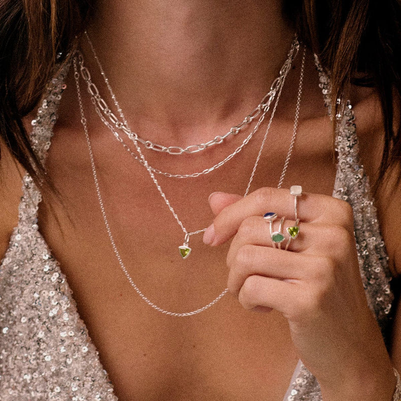 Peridot August Birthstone Ring Sterling Silver