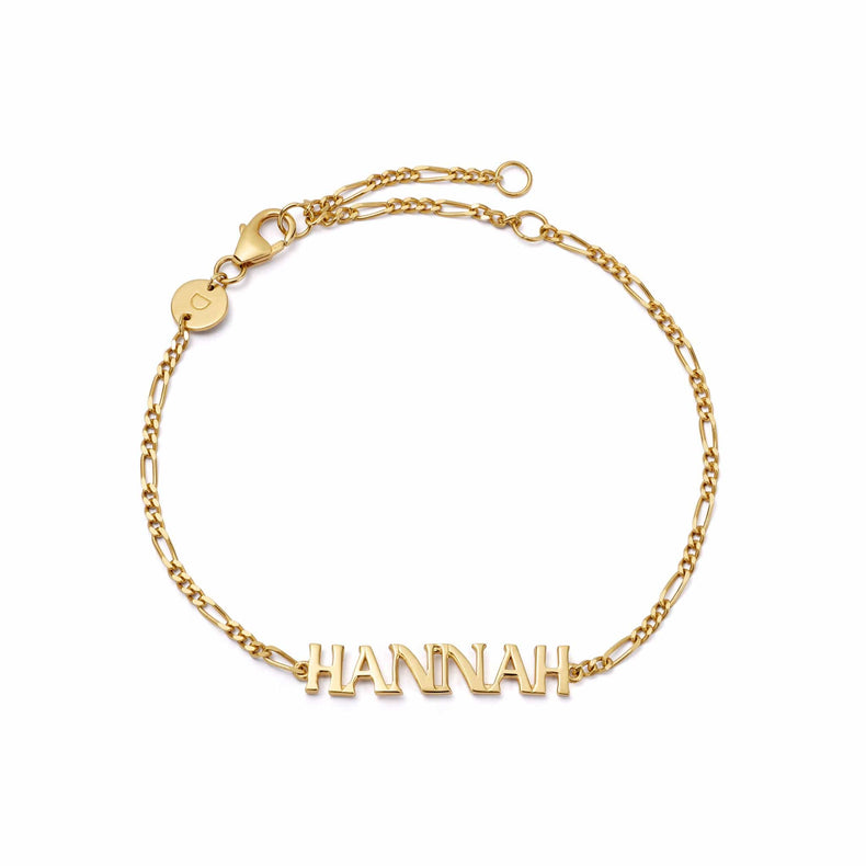 Personalised Name Bracelet 18ct Gold Plate