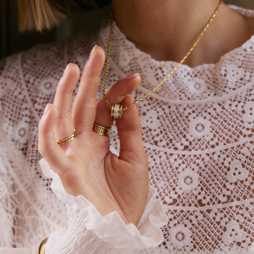 Polly Crystal Bead Necklace 18ct Gold Plate