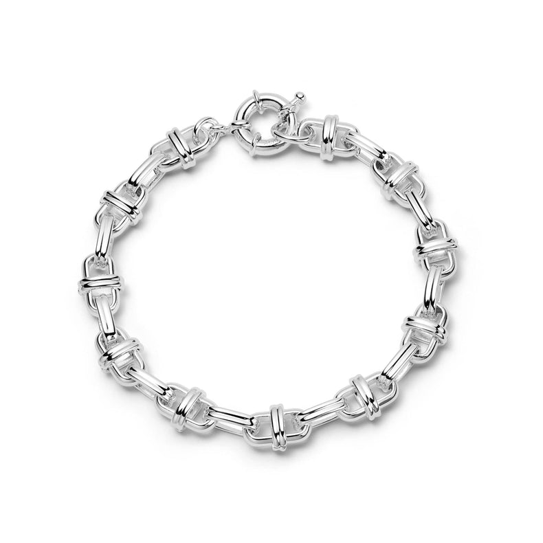 Polly Lock Chain Bracelet Silver Plate