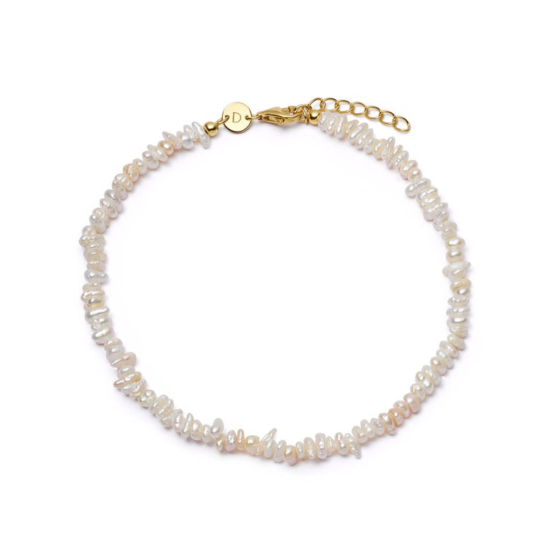 Polly Beach Pearl Anklet 18ct Gold Plate