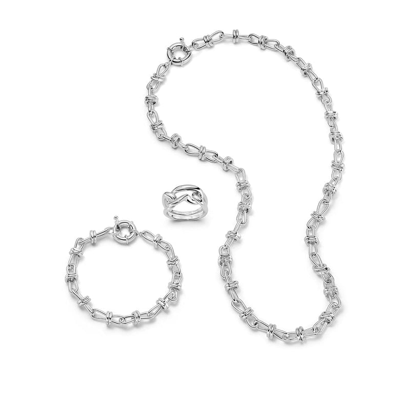 Polly Chunky Knot Look Silver Plate