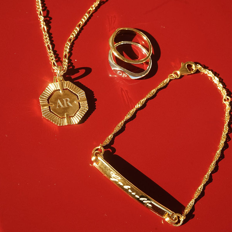 Polly Identity Tag Bracelet 18ct Gold Plate