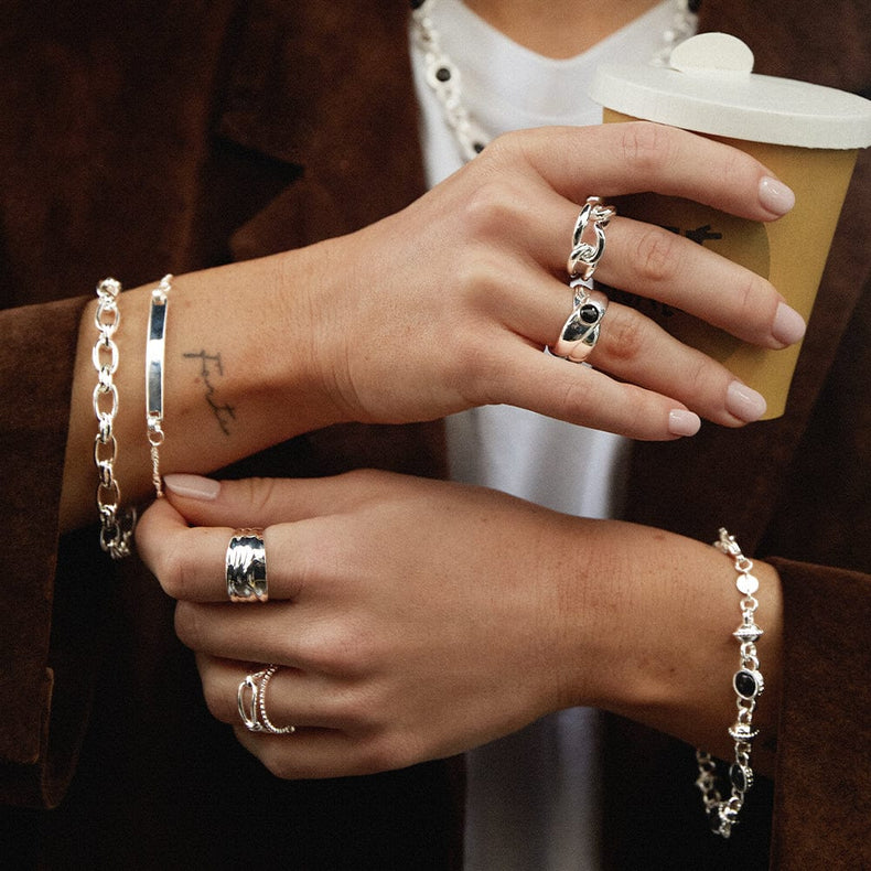 Polly Identity Tag Bracelet Sterling Silver