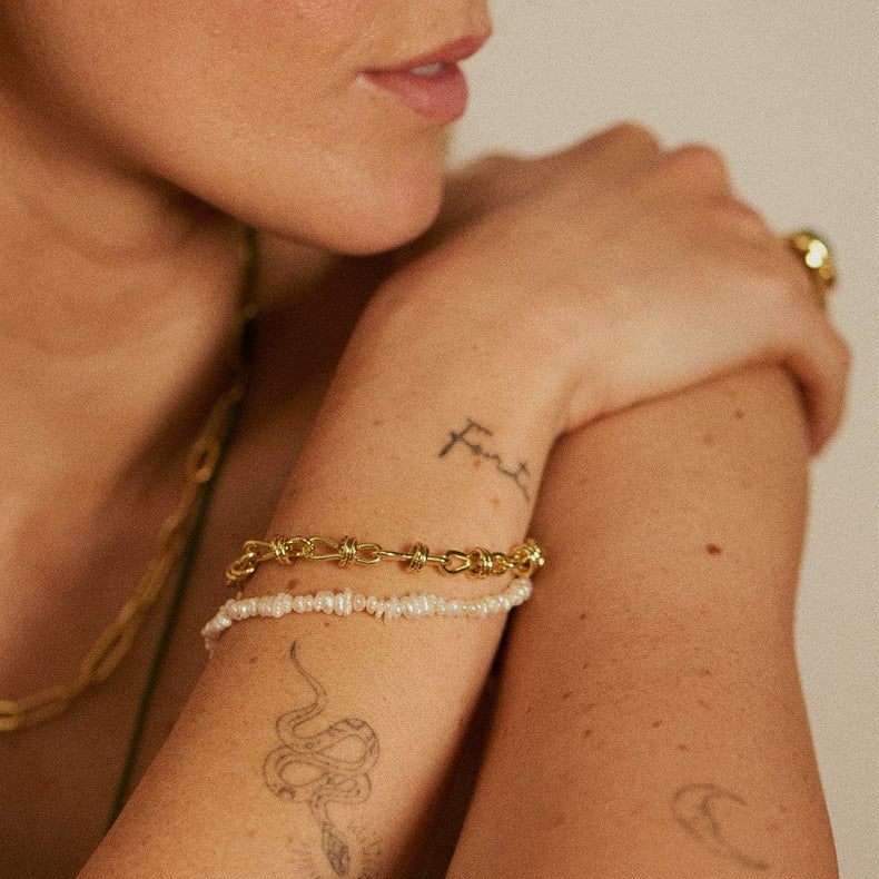 Polly Knot Chain Bracelet 18ct Gold Plate