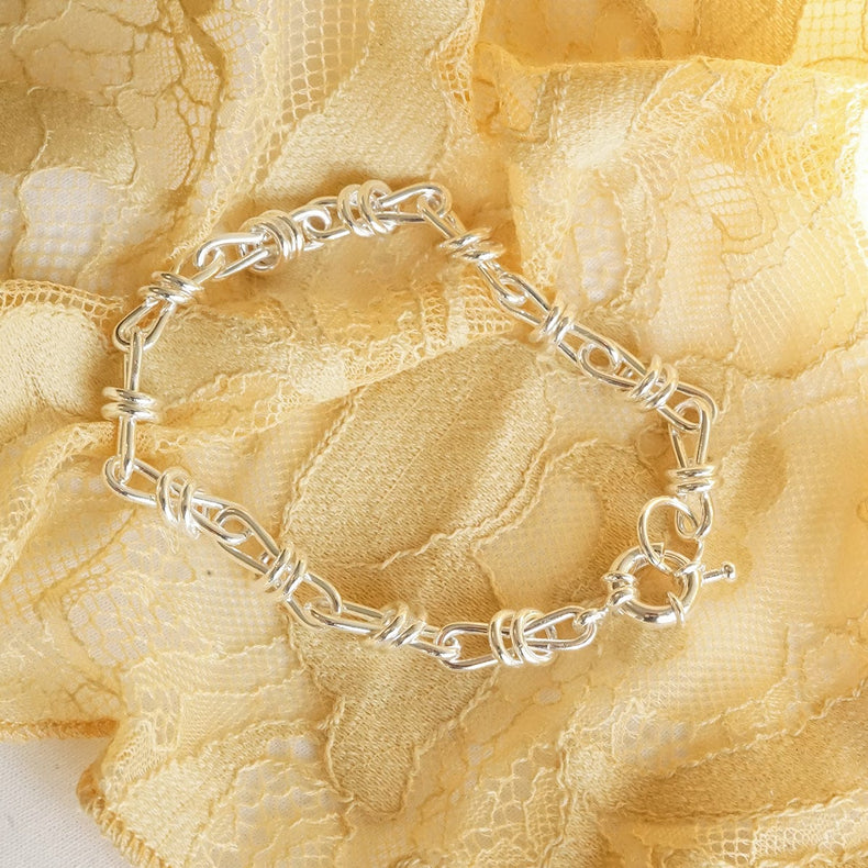 Polly Knot Chain Bracelet Silver Plate