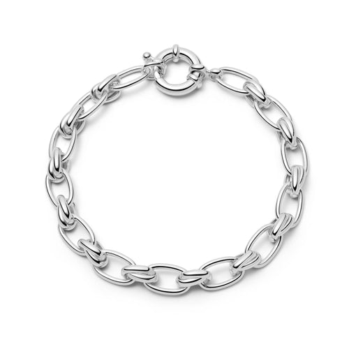 Polly Vintage Link Chain Bracelet Silver Plate