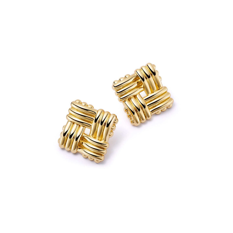 Polly Mini Lattice Stud Earrings 18ct Gold Plate