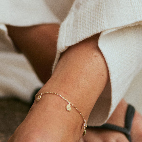 Polly Shell Charm Anklet 18ct Gold Plate