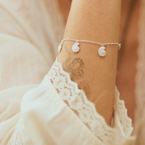 Polly Shell Charm Bracelet Silver Plate