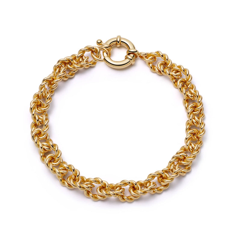Polly Vintage Rope Chain Bracelet 18ct Gold Plate