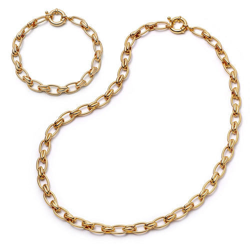 Polly Vintage Link Chain Layering Set 18ct Gold Plate