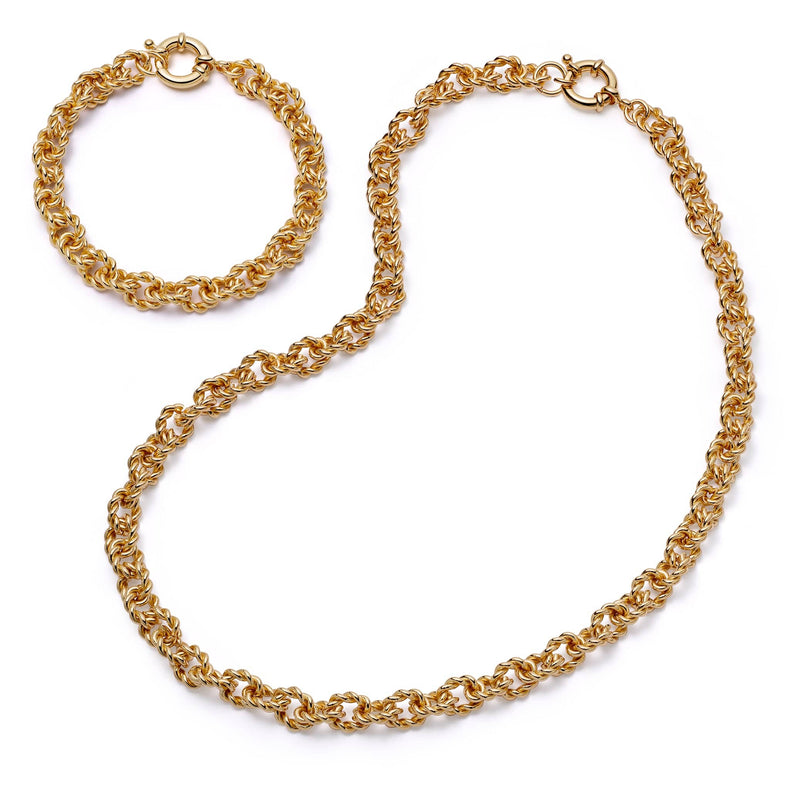 Polly Vintage Rope Chain Layering Set 18ct Gold Plate