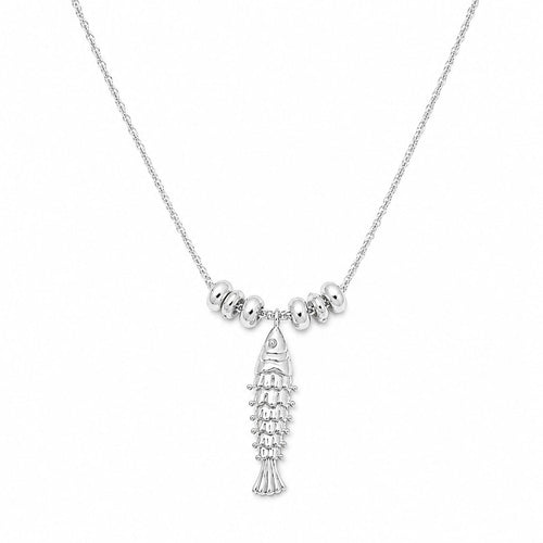 Polly Tidal Fish Chain Necklace Silver Plate
