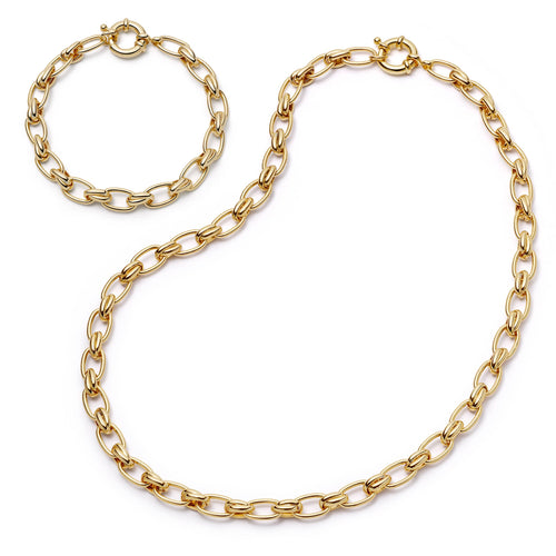 Polly Vintage Link Chain Layering Set 18ct Gold Plate
