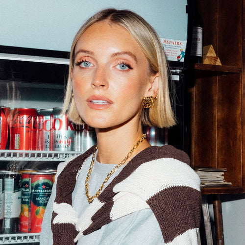 Polly Woven Suede Look 18ct Gold Plate