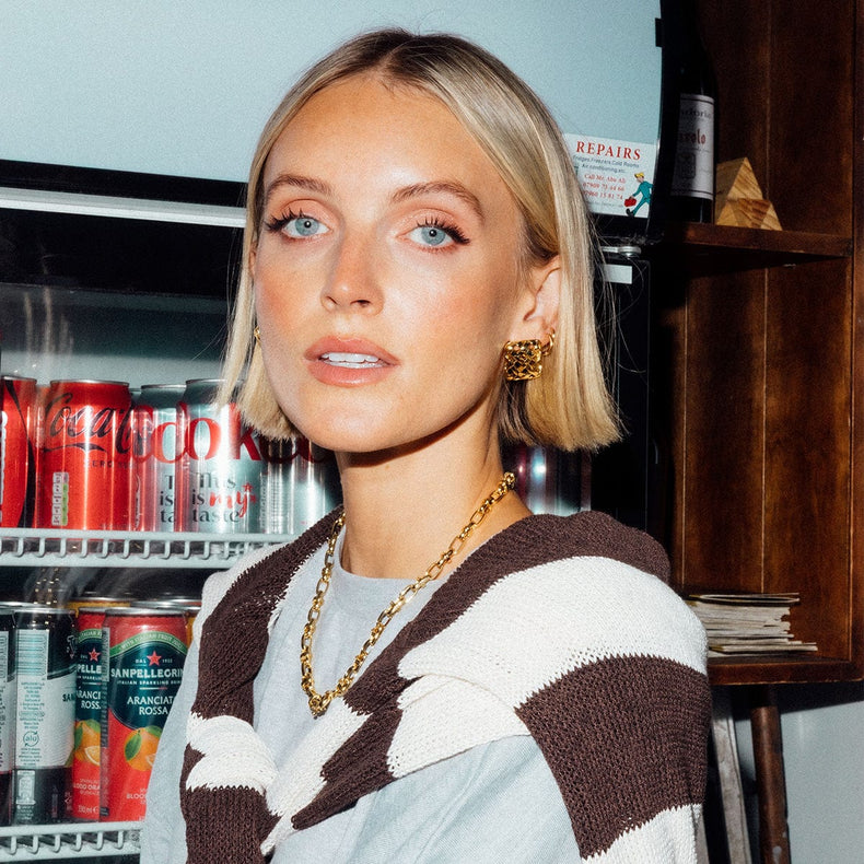 Polly Woven Suede Look 18ct Gold Plate