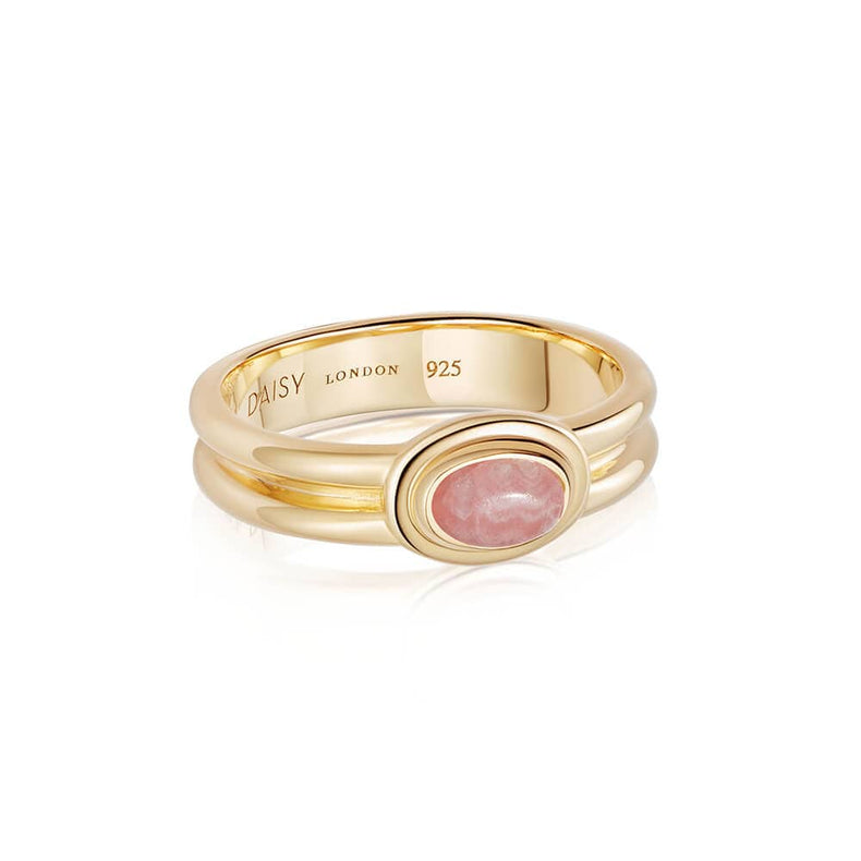 Rhodochrosite Ring 18ct Gold Plate recommended