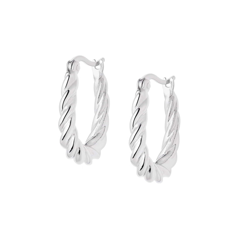 Rope Creole Hoop Earrings Sterling Silver recommended