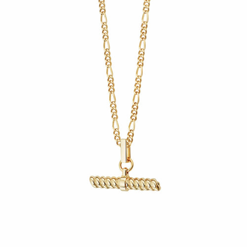 Rope T Bar Necklace 18ct Gold Plate