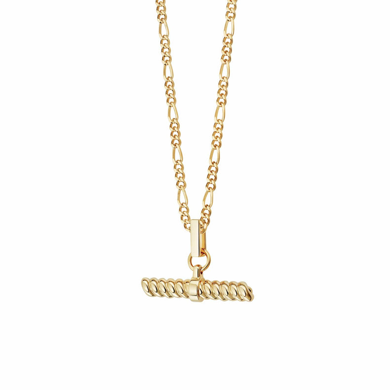 Rope T Bar Necklace 18ct Gold Plate