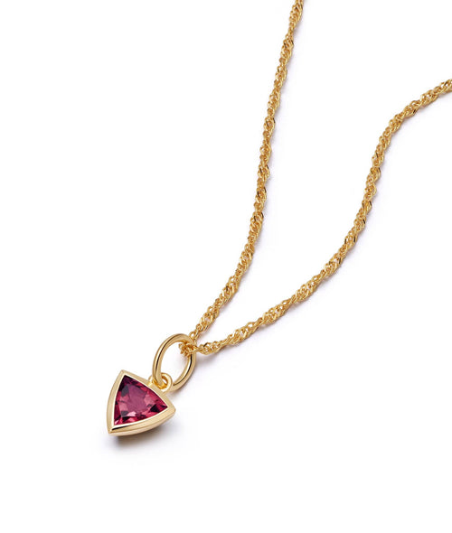 Ruby July Birthstone Charm Necklace 18ct Gold Plate