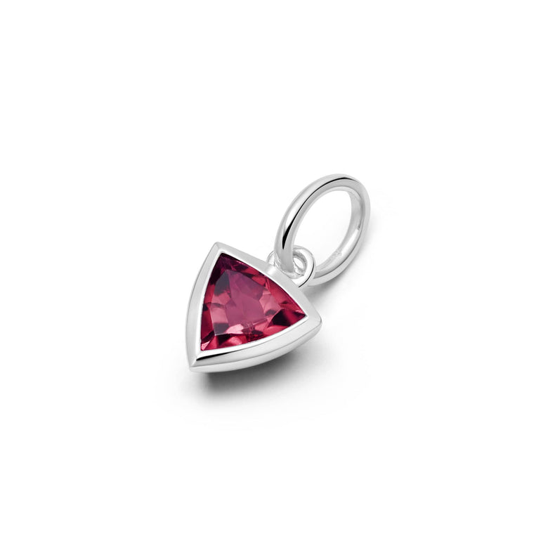 Ruby July Birthstone Charm Pendant Sterling Silver