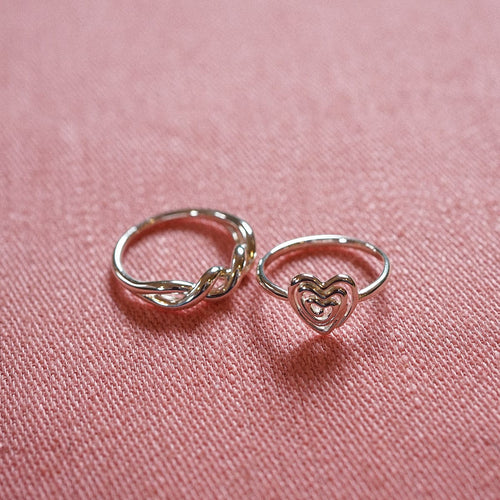 Scribble Heart Ring Sterling Silver