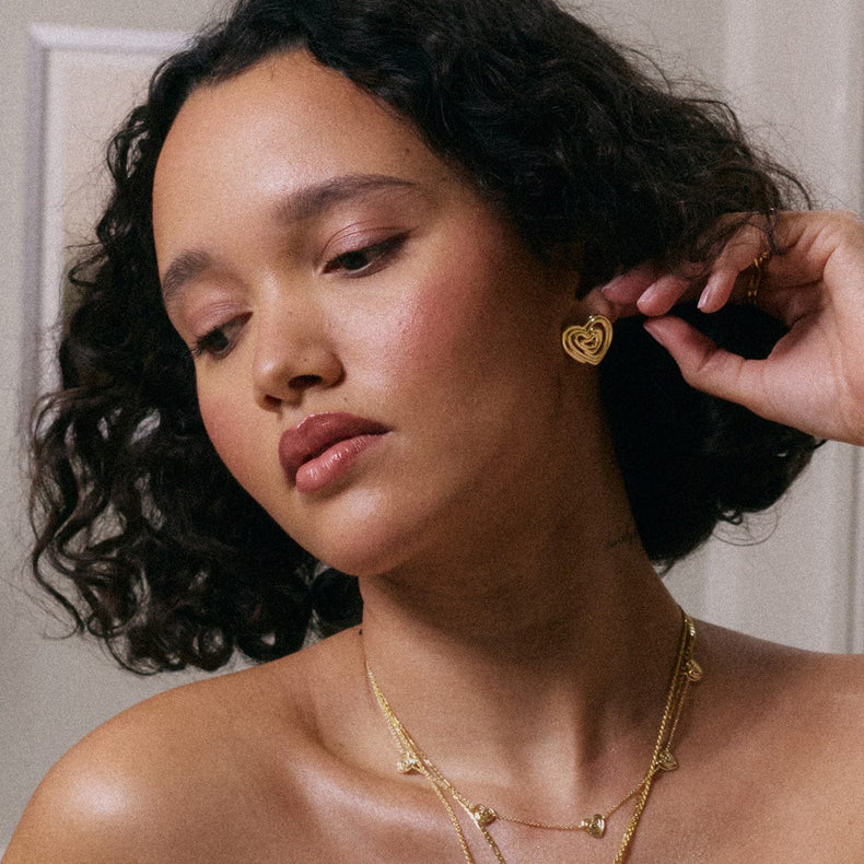 Scribble Hearts ‘Drawn To You’ Layering Set 18ct Gold Plate