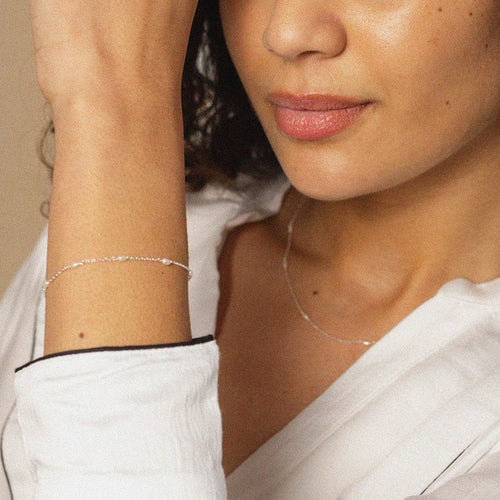 Seed Pearl Layering Set Sterling Silver